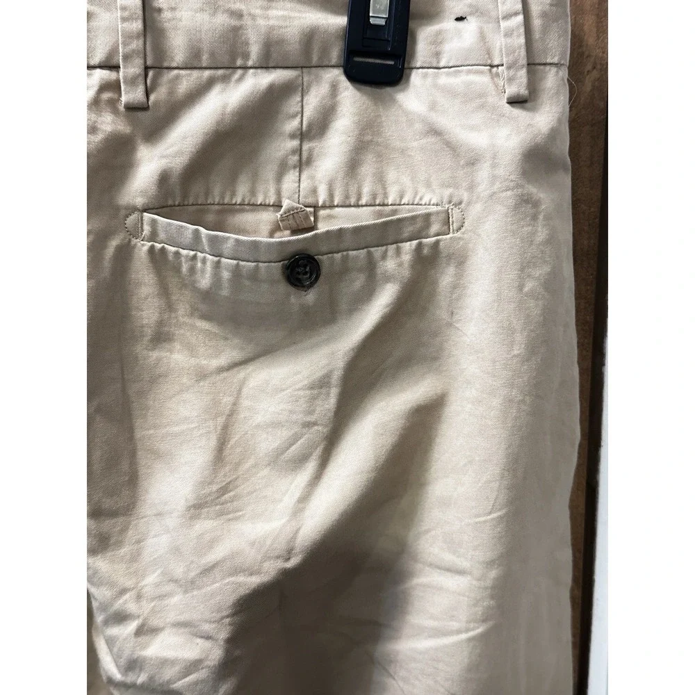 Banana Republic Straight Dress Chino Mens Khaki Tan Cotton Pants Academia‎ 36